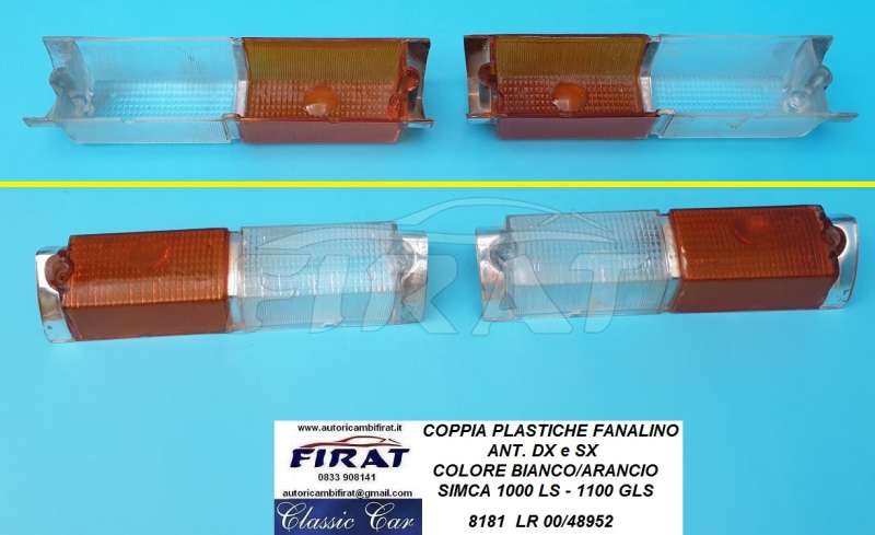 PLASTICHE FANALINO SIMCA 1000 LS 1100 GLS ANT DX- SX (5009)